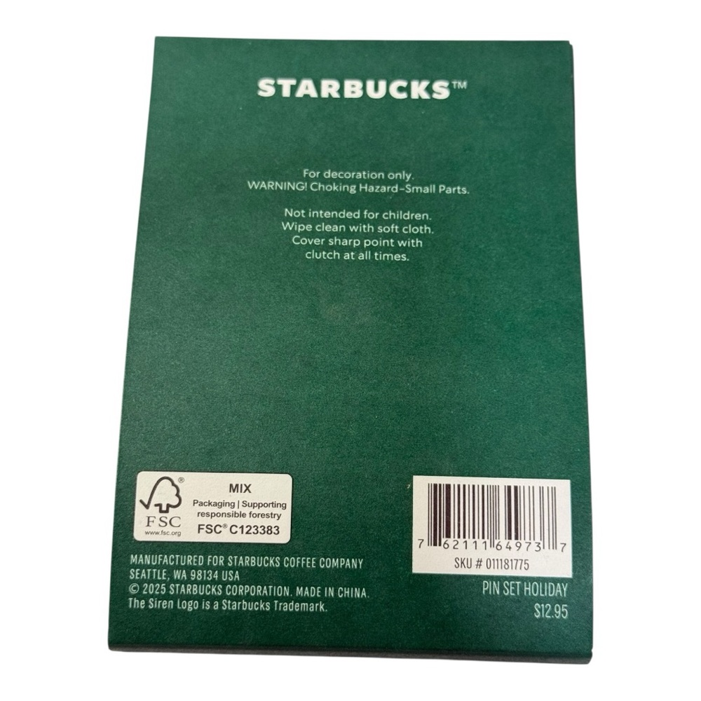 Starbucks Holiday Enamel Pin Set – Bearista, Gingerbread, Polar Bear Red Cup NEW - Picture 2 of 3